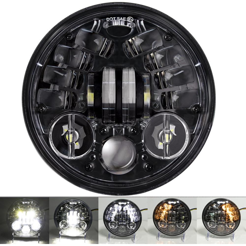 Фара для мотоцикла 5,75 дюйма Halo Angel Eyes дальний/ближний свет 5 3/4" DRL поворотник проект для Harley Sportster 883 XL883 FXCW