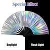 33Cm Glitter Hand Fan With Cover Bag Bamboo Bone Kung Fu Fan Large Foldable Festival Party Fan Dancing Fan For Party Supplies