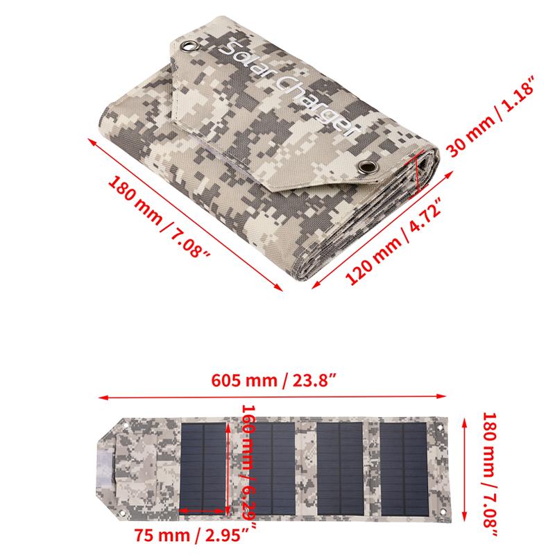 100 Вт 80 Вт 60 Вт Складная USB-солнечная панель Наружное складное солнечное зарядное устройство Power Bank для мобильных устройств Зарядное устройство для телефона для скалолазания, кемпинга, походов