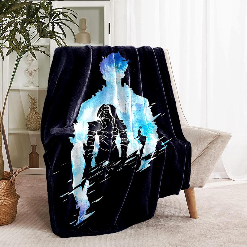 1pc Blanket Solo Leveling Sung Jin-woo1 Print Design, Lightweight Blanket for Sofa, Bed- Soft &Warm, Gift for All Seasons like Christmas, Halloween
