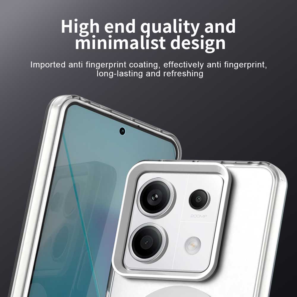 For Xiaomi Redmi Note 13 Pro 5G/Poco X6 5G Case Compatible with MagSafe PC+TPU+PET Anti-Drop Phone Cover