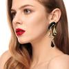 Creative Irregular Black Drip Oil Asymmetric Lave Drop Shaped Design Stud Earrings Alloy Jewelry Vintage Sexy Style For Women Daily
