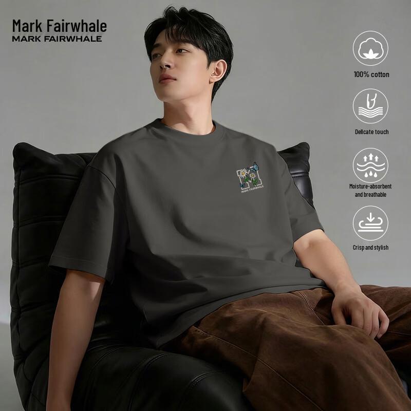 Mark Fairwhale Мужская дышащая футболка с коротким рукавом из чистого хлопка