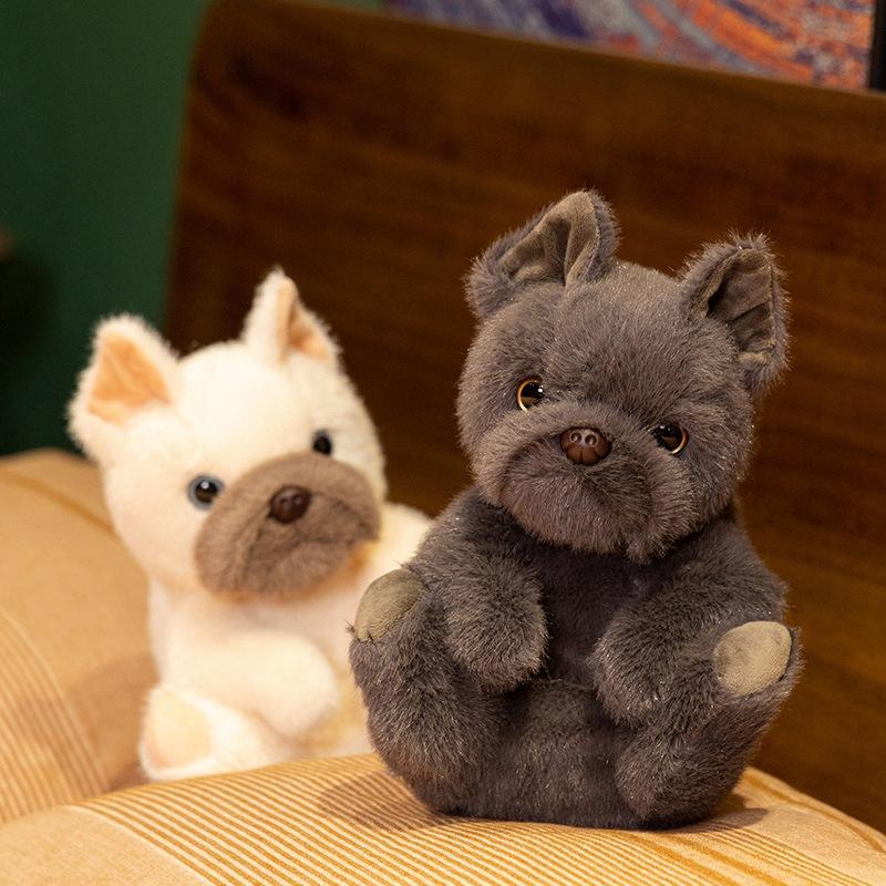 Милая имитация сидящей куклы бульдога, плюшевая игрушка, кукла щенка, компания для мальчика, успокаивающая кукла