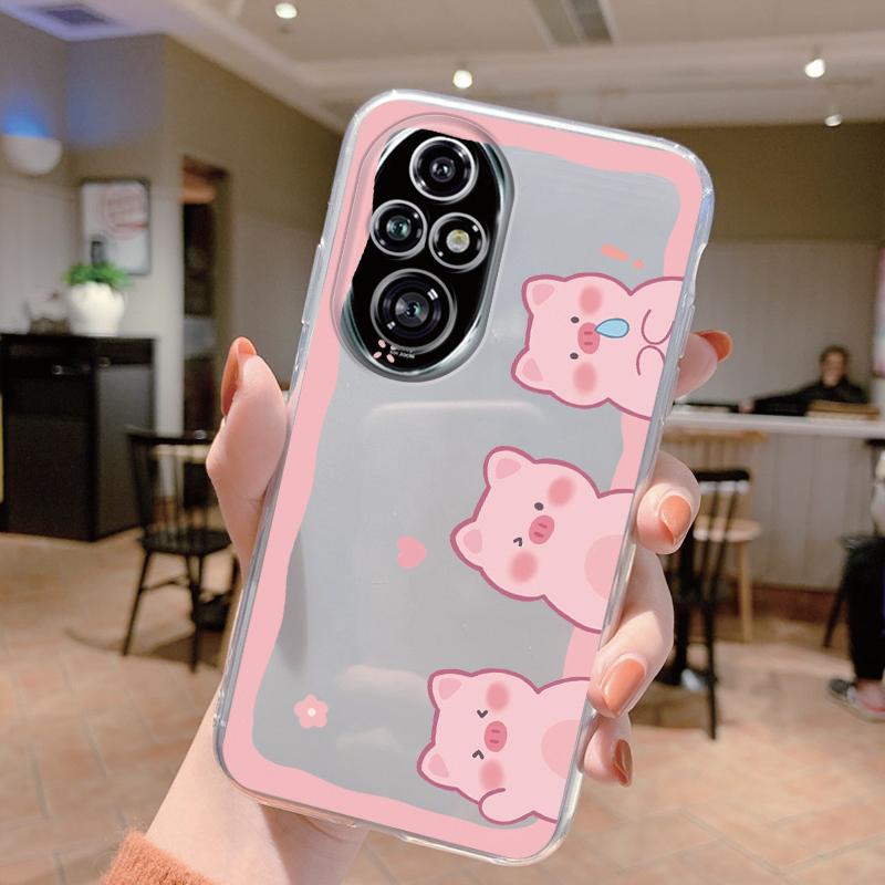 For Honor 200 Pro Phone Case Fashion Flower Transparent Back Cover For Honor 200Pro Soft TPU Silicone Anti Drop Bumper Fundas