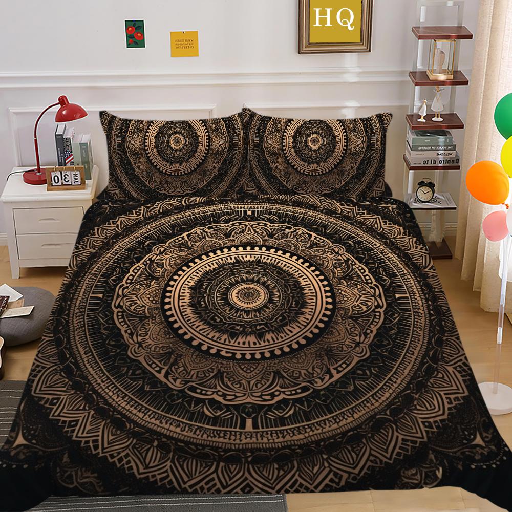 Роскошный домашний комплект постельного белья с принтом мандалы 3D, комплекты одеял, чехлов, женские наволочки из полиэстера размера Queen