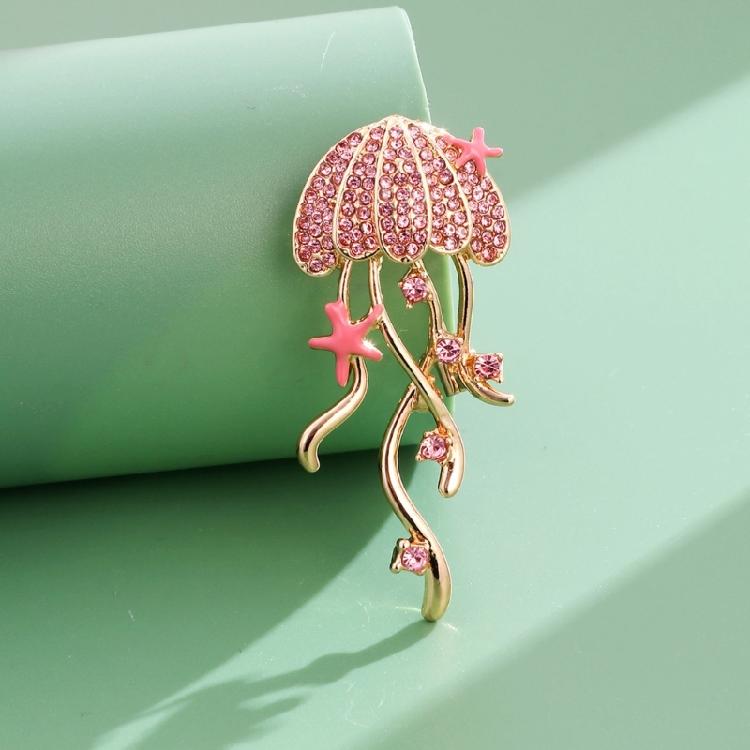 Художественная брошь в виде медузы с мерцающими камнями, аксессуар из цинкового сплава для элегантного наряда