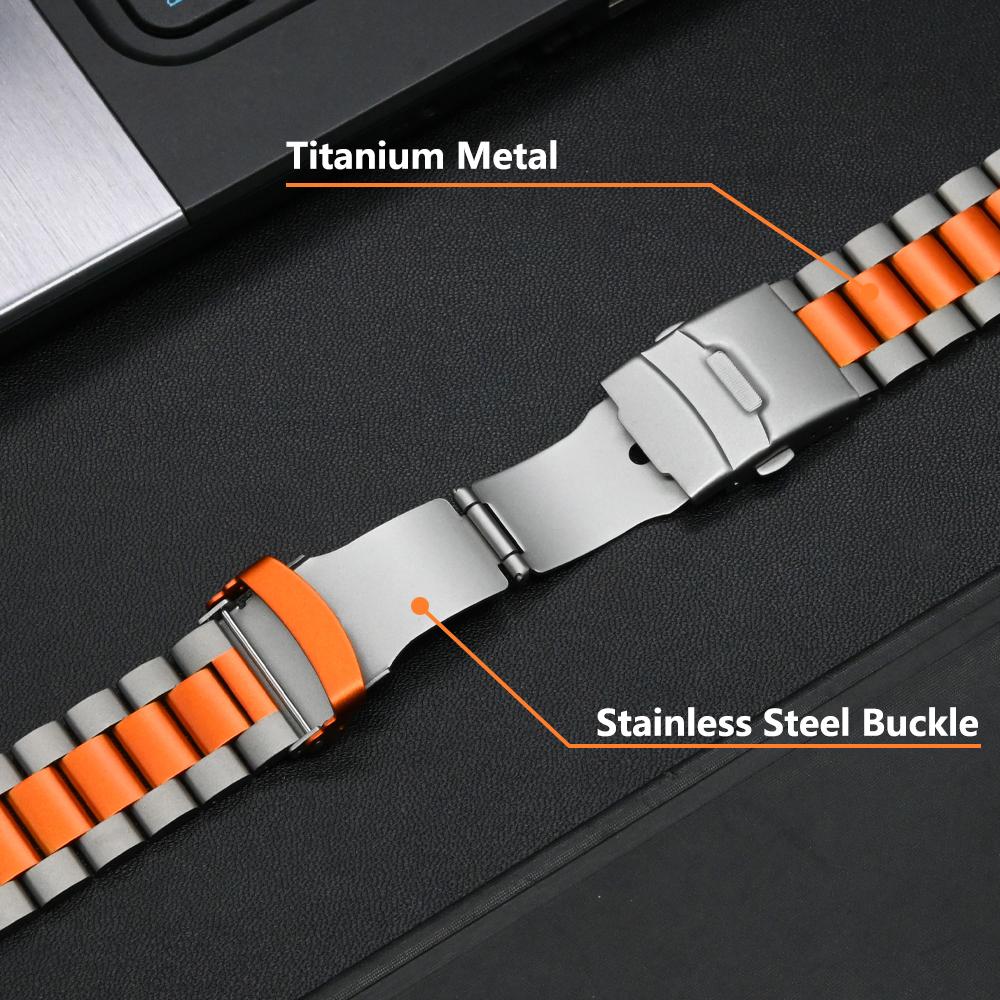 1шт роскошный титановый ремешок для часов 49 мм ультра-бесшовный изогнутый конец браслета