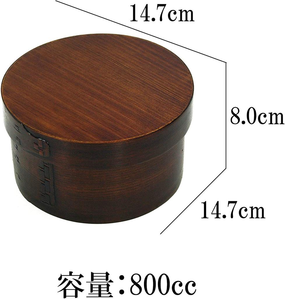 Osaka Choseido Magewappa Bento Box Round 1 Tier Lunch Band Бонус включен Большой 800cc Коричневый Band включен