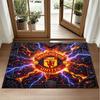 Manchester United Design Crystal Velvet Rug Soft Decorative Mat for Bedroom Entrance