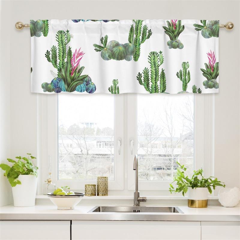 Curtain Valance, Wildflowers Spring Watercolor Flower Floral Print Plants Short Rod Pocket Window Treatment for Living Room, Bedroom, Kitchen,Bathroom