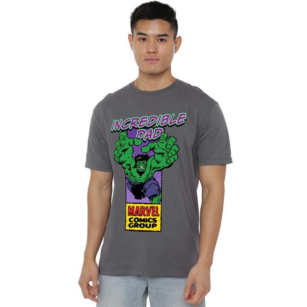 Marvel Comics Mens Incredible Dad Hulk Corner Box Fathers Day T-Shirt