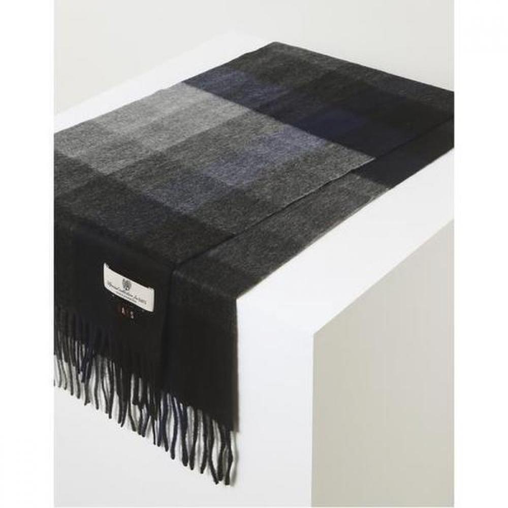 Daks Unisex 100 Cashmere Navy Check Scarf Dbmu4f703n2