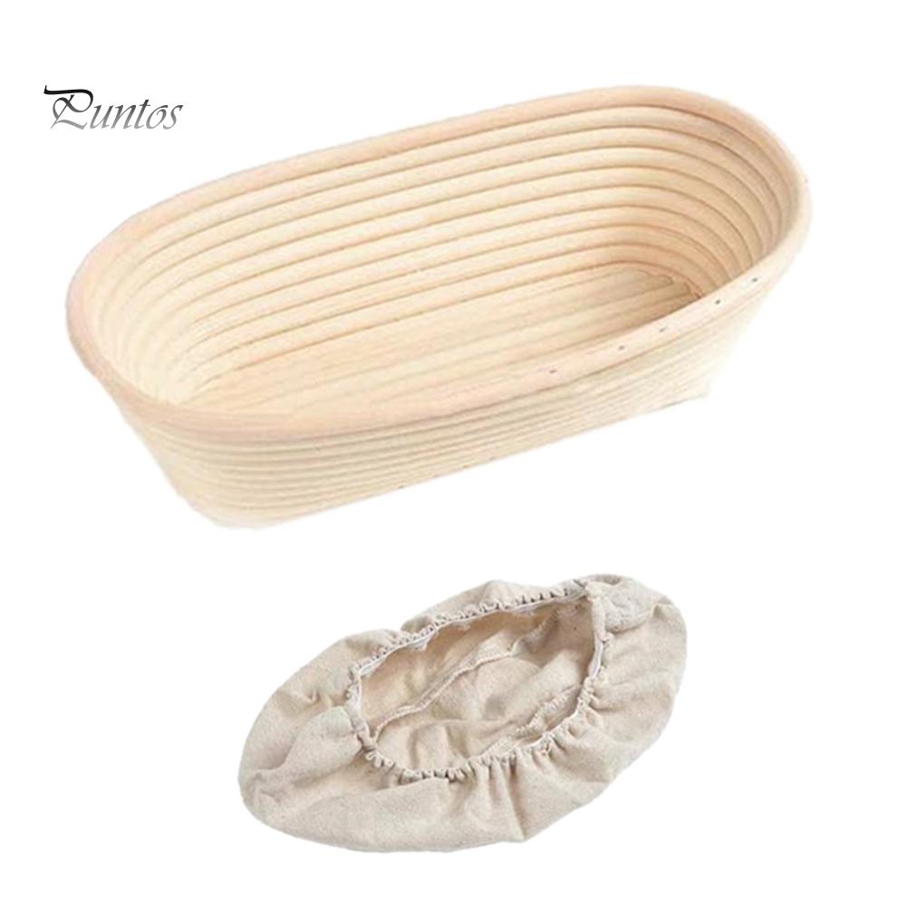 Овальная корзина для брожения теста из ротанга Puntos со скребком из ткани