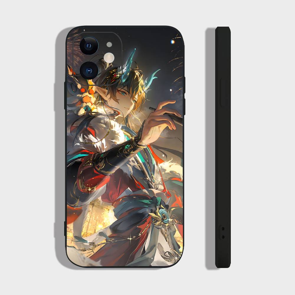 Игровой чехол для телефона Genshin Impact с персонажем Имиббитор Лунэ Для IPhone 17 Air 16 15 14 13 Pro Max 11 12 Черный силиконовый чехол