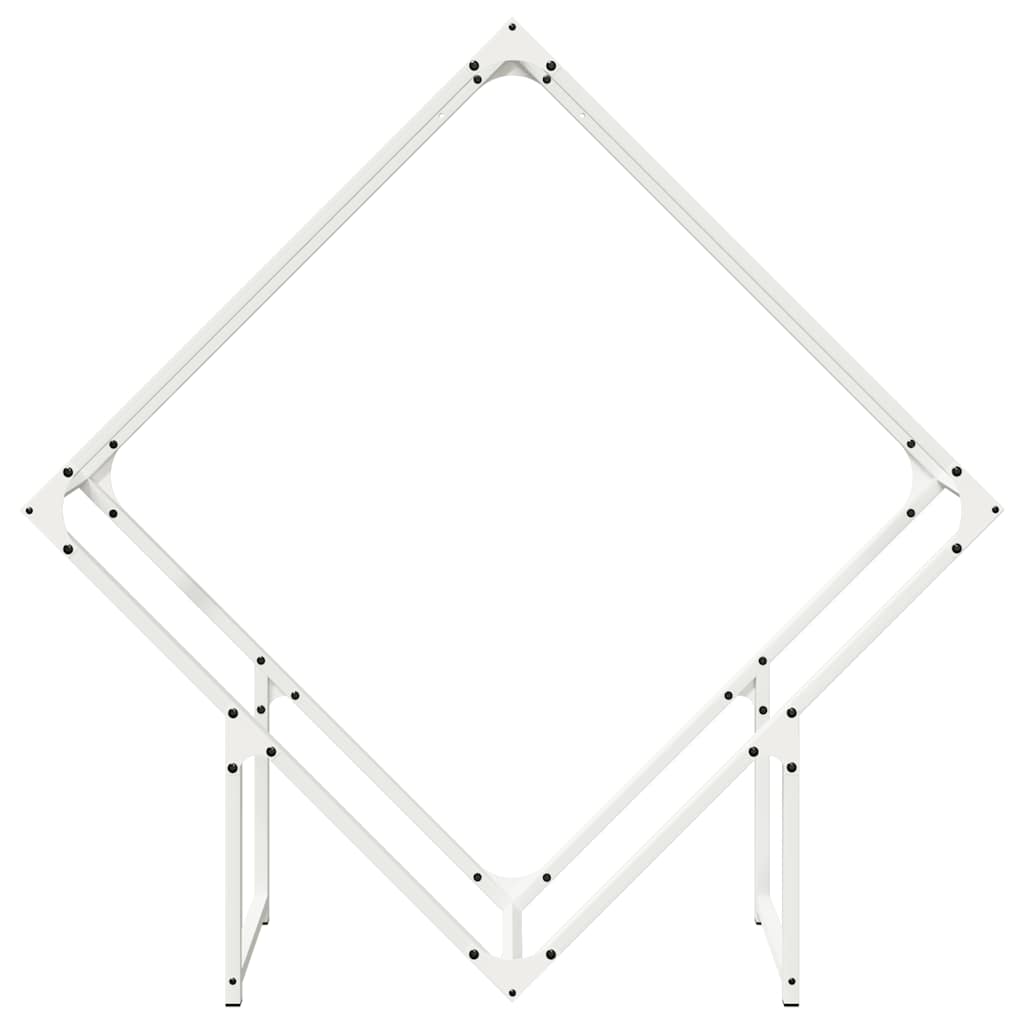 Firewood Rack White 100 x 25 x 100 cm Cold Rolled Steel