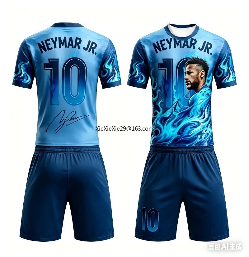 Летний AI Неймар # 10 Памятная версия Футбольная футболка Футболка Шорты Комплект Летняя детская одежда