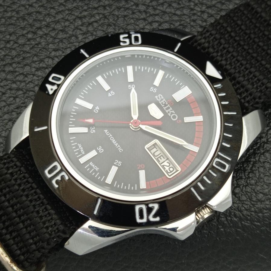 JAPAN SEIKO 5 MENS AUTOMATIC 6309A ВОССТАНОВЛЕННЫЕ ЧАСЫ С ЧЕРНЫМ ЦИФЕРБЛАТОМ a426510-2