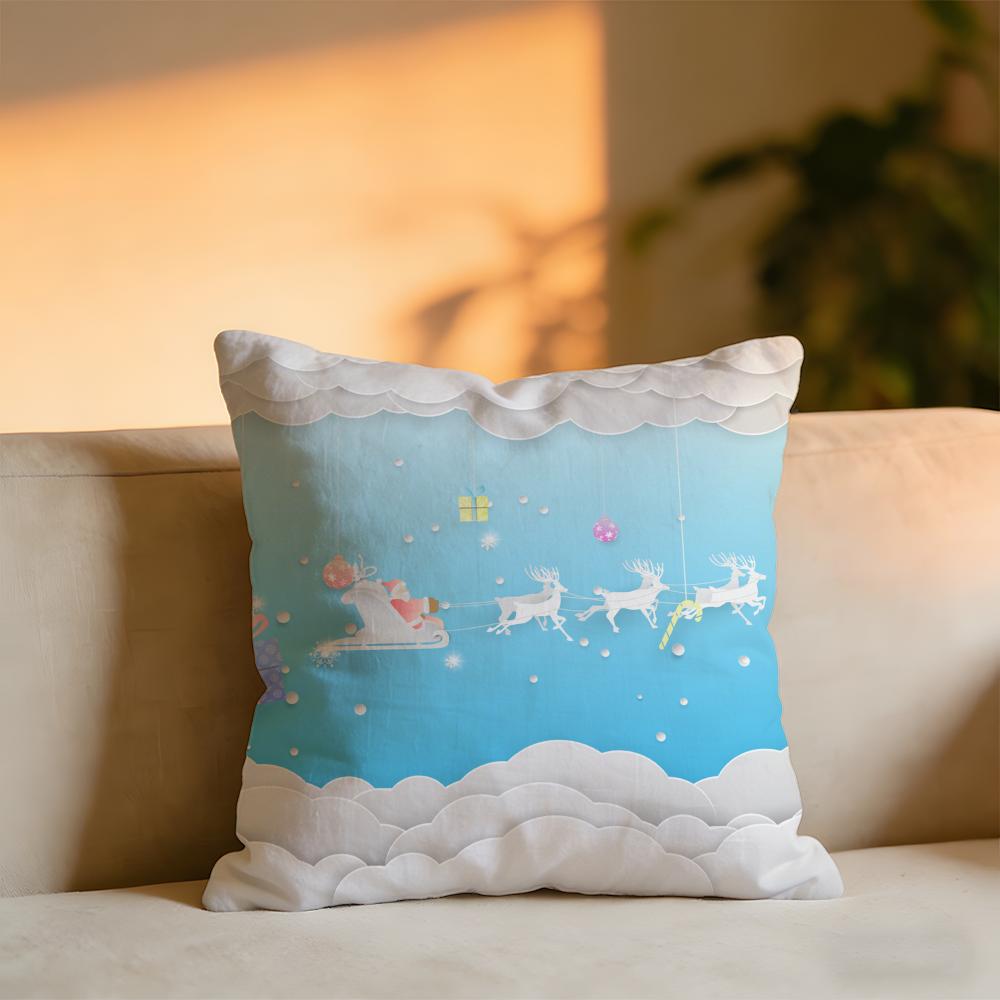 Cute Christmas Cushion Cover Cozy Velvet Throw PillowSoft Warm Cushion For Sofa Bed