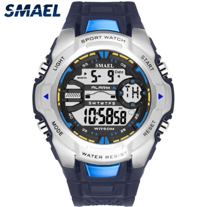 SMAEL 1340 Fashion New Design Men Digital Watch Rubber Strap Water Resistant Superior Multi Function Date Sports Wristwatch