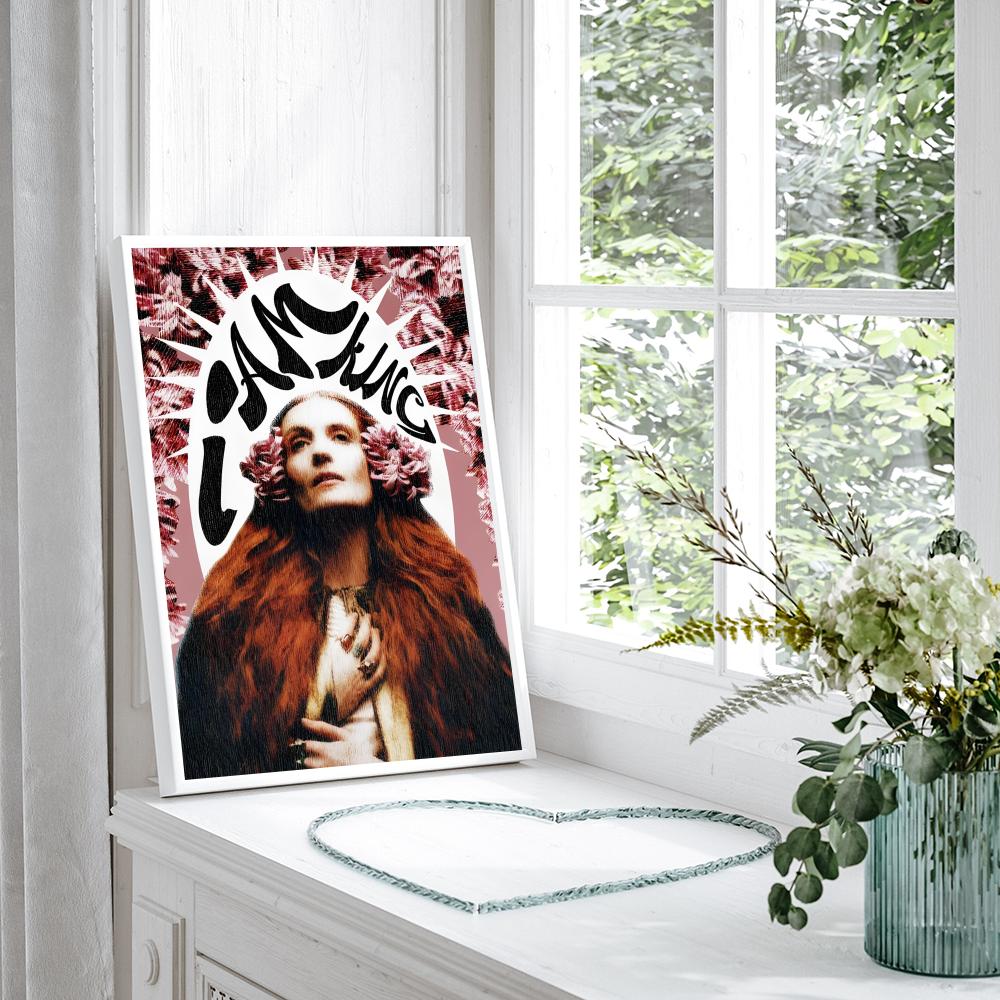 Певица Florence and the Machine Самоклеящийся плакат Крафт-бумага Принты и плакаты Декор для дома Комнаты Бар Кафе Искусство Настенная живопись