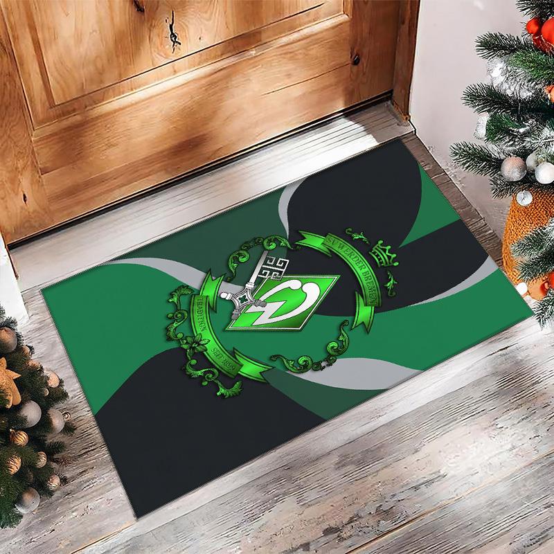 Werder Bremen Football Print Crystal Velvet Rug, Comfortable Water Absorbent Non Slip Indoor Floor Carpet