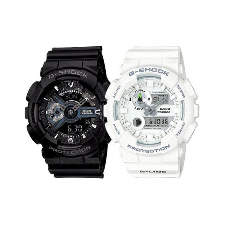 Casio Унисекс Парные Настольные Серии Черные Часы GA-110-1B+GAX-100A-7A