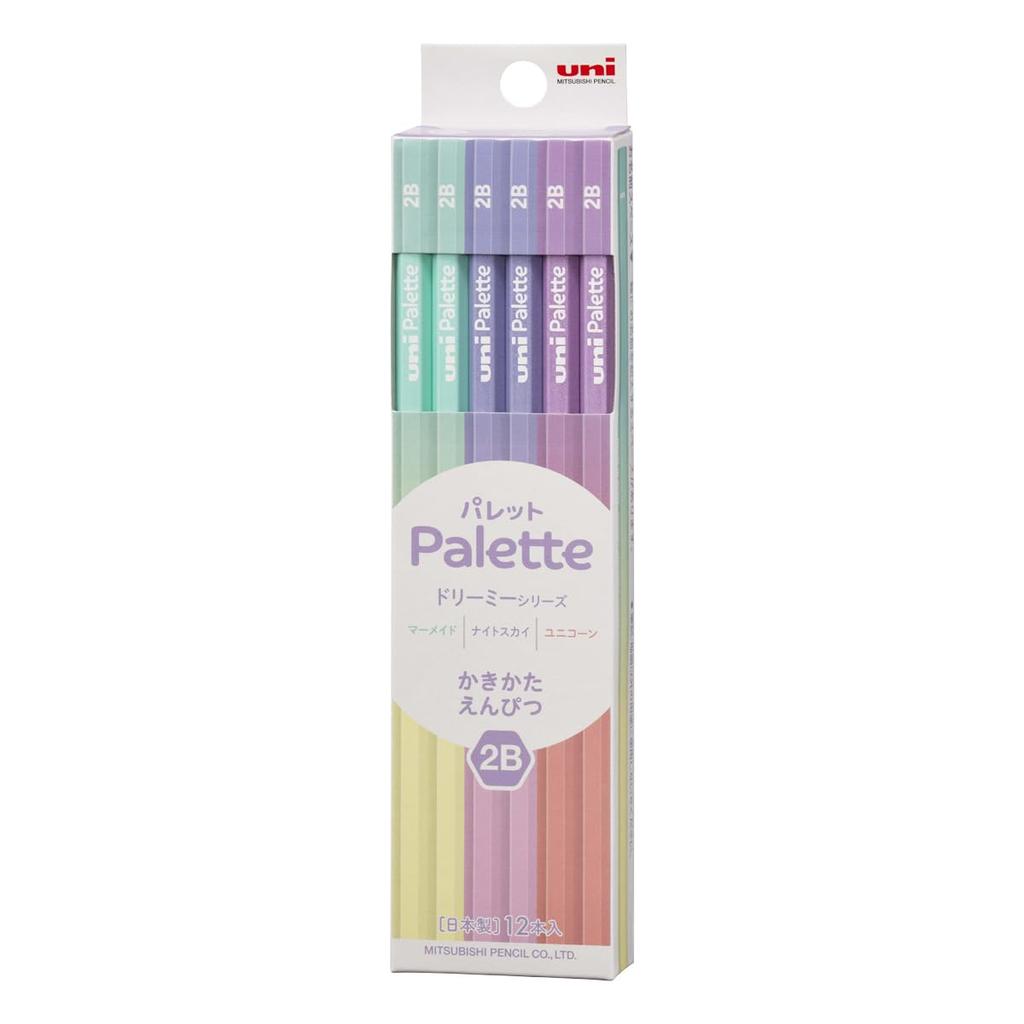 Карандаши для письма Mitsubishi Pencil Uni Palette 2B Серия Dreamy, Упаковка 12 шт. K56452B
