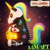 1.5M/5FT Halloween Inflatable Toy Party Decotions Skeleton Unicorn Pumpkin Built-in LED Lights for Outdoor Yard Lawn Decor Prop