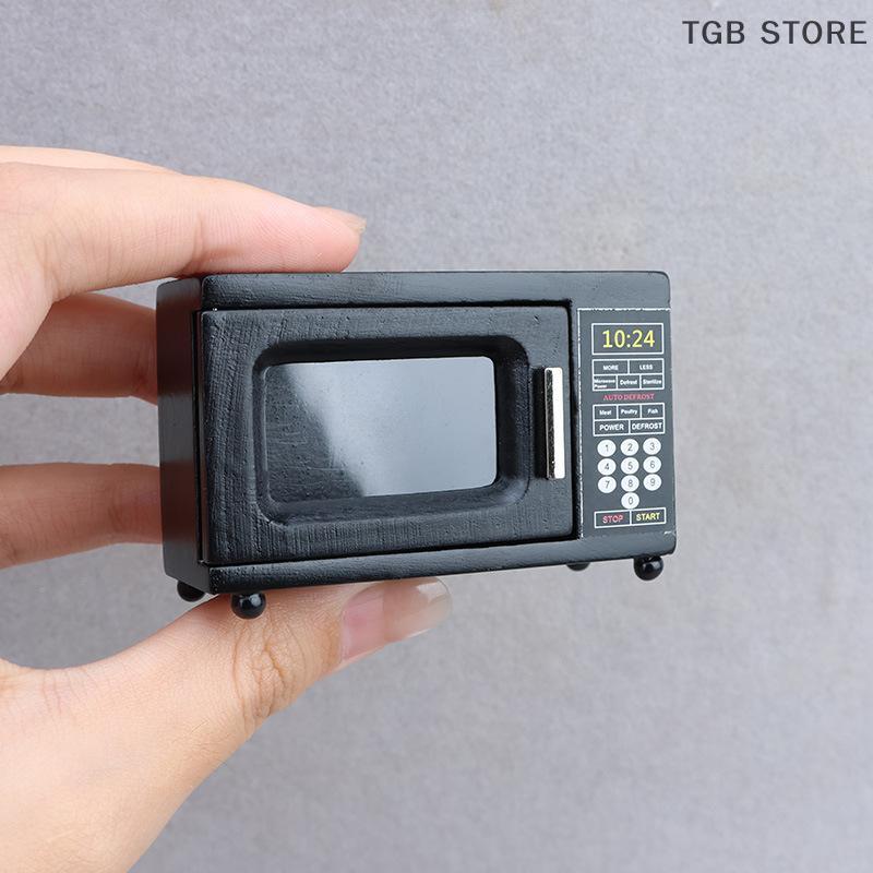 1:12 Black Miniature Microwave Oven Dollhouse Furniture Home Model Decor Toy Doll House Accessories