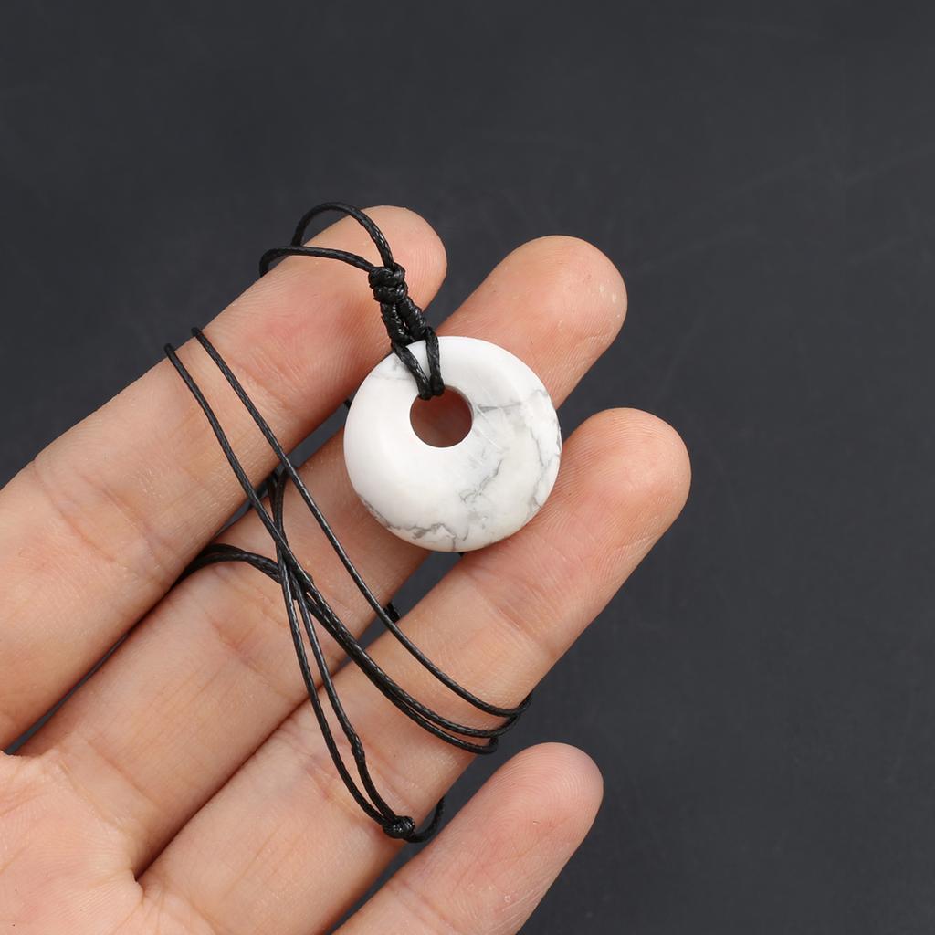 Новый стиль ожерелье натуральный камень белый нефрит/агат/лабрадорит ожерелье круглый кулон для женщин подарок на день рождения