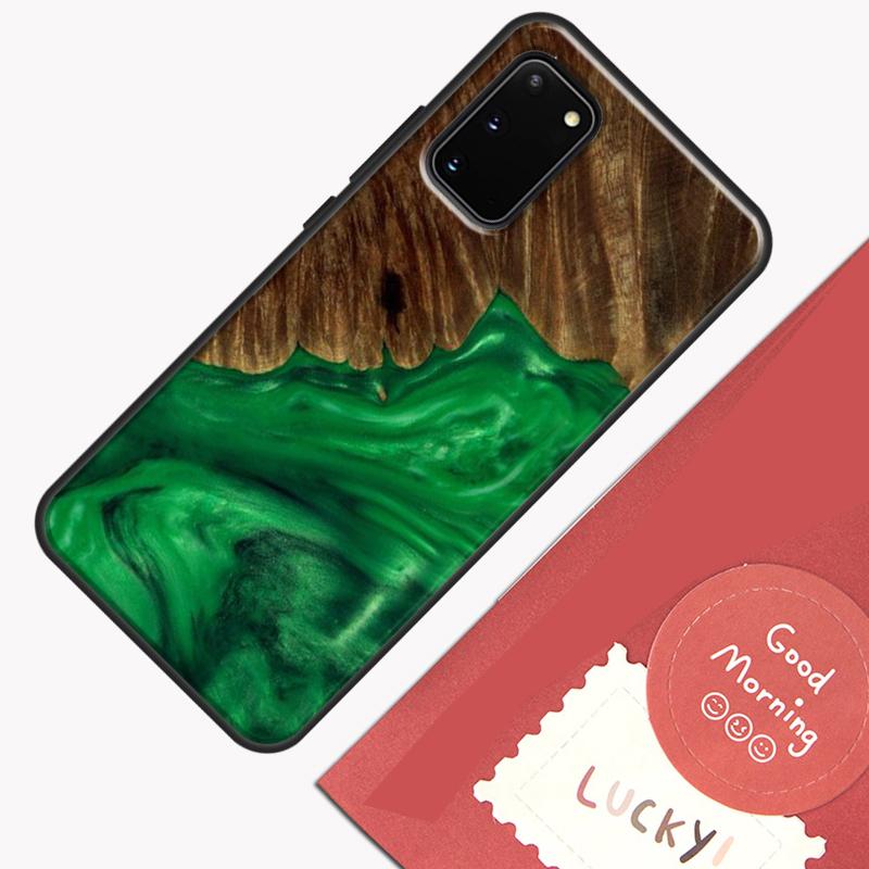 Гибридный чехол для телефона из дерева и смолы для Samsung Galaxy S23 Ultra S20 S21 S22 S24 S25 Plus S9 S10 S25 FE Защитная оболочка