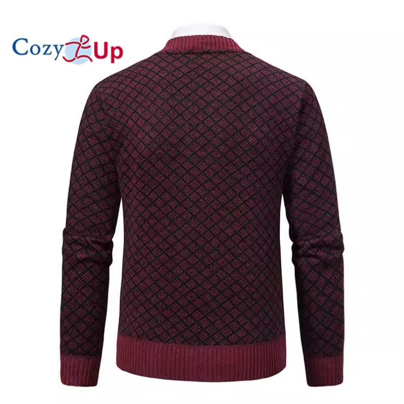 Cozy Up Мужской свитер на молнии со стойкой, вязаные осенне-зимние повседневные куртки