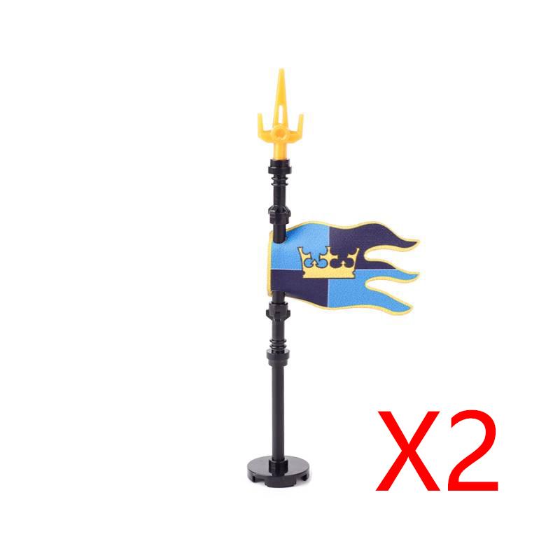 MOC Medieval Building Blocks Soldier Figures Weapons Accessories Armor Shield Flag Transport Ox Horse Mini Brick Toy Gift X010