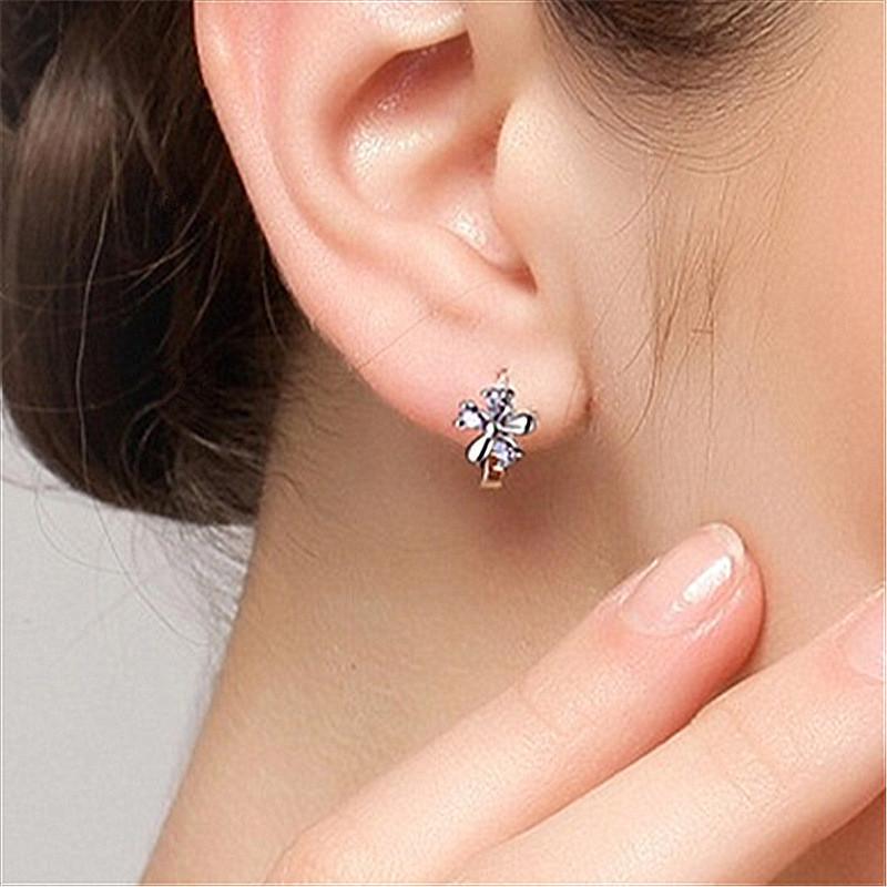 Очаровательные сиреневые серьги-кольца для женщин, ювелирные изделия, яркие серьги с кристаллами и цветком, серебро 925 пробы, аксессуары, женский подарок на день рождения