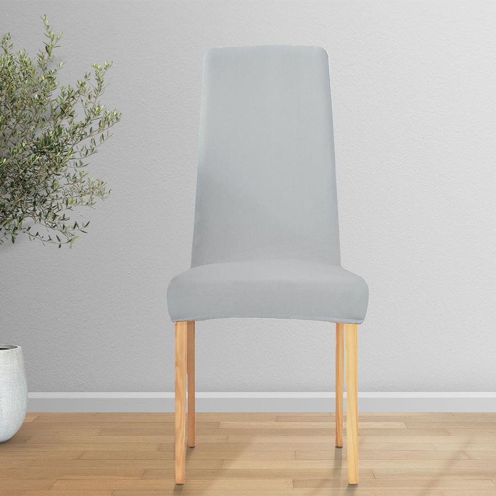 Cover For Chair Narrow Backrest Velvet Plush Thick Light Gray