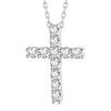 Крест Ожерелье Цирконий Крест Подвеска Серебряный 925 Аксессуар [Suplight] Женский