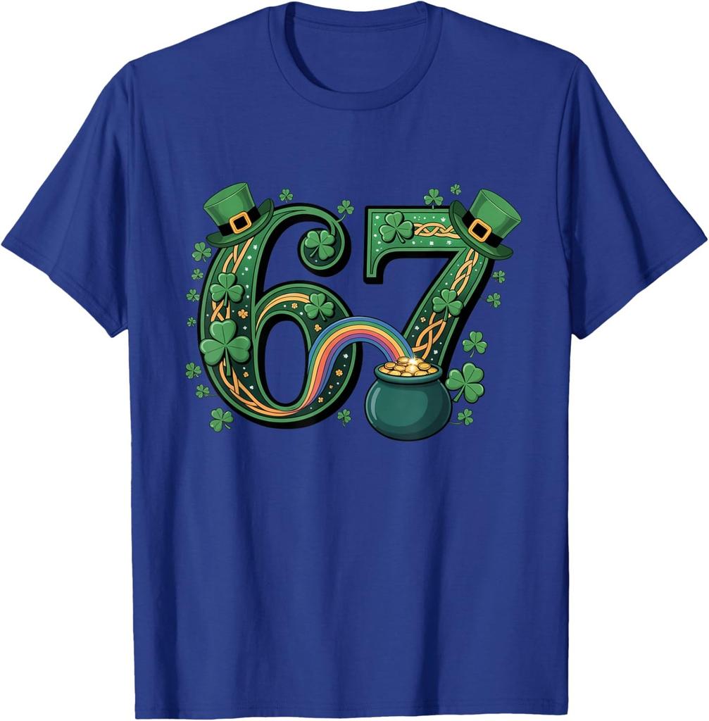 Funny Six Seven Meme Lucky Vibes St. Patricks Day Unisex T-Shirt