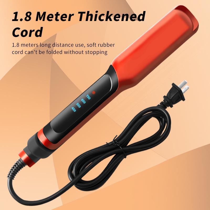 Dual-Purpose Curling & Straightening Iron - Gentle On Hair, Big & Wavy Curls