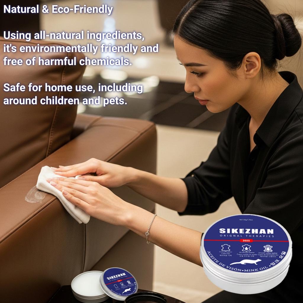 Natural Leather Care Balm | Mink Oil Conditioner Cream | Odorless Protector for Shoes Bags Sofa Furniture, Anti-Crack Polish