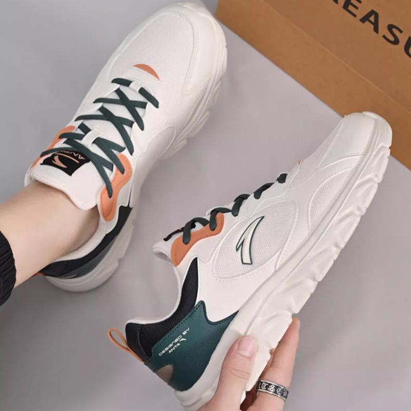Anta Stylish Comfortable Non-Slip Low-Top Casual Shoes Men Sneaker White Green 912355566-1