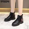 WTEMPO Fashion Winter Warm Women Black Casual Fleece Lined Shoes All-Match Sneakers Thick-Soled Cotton Fats Zapatillas Mujer