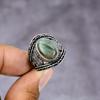 Лабрадорит Драгоценный камень 925 Стерлинговое серебро Подарок Ювелирное изделие Кольцо Размер 8