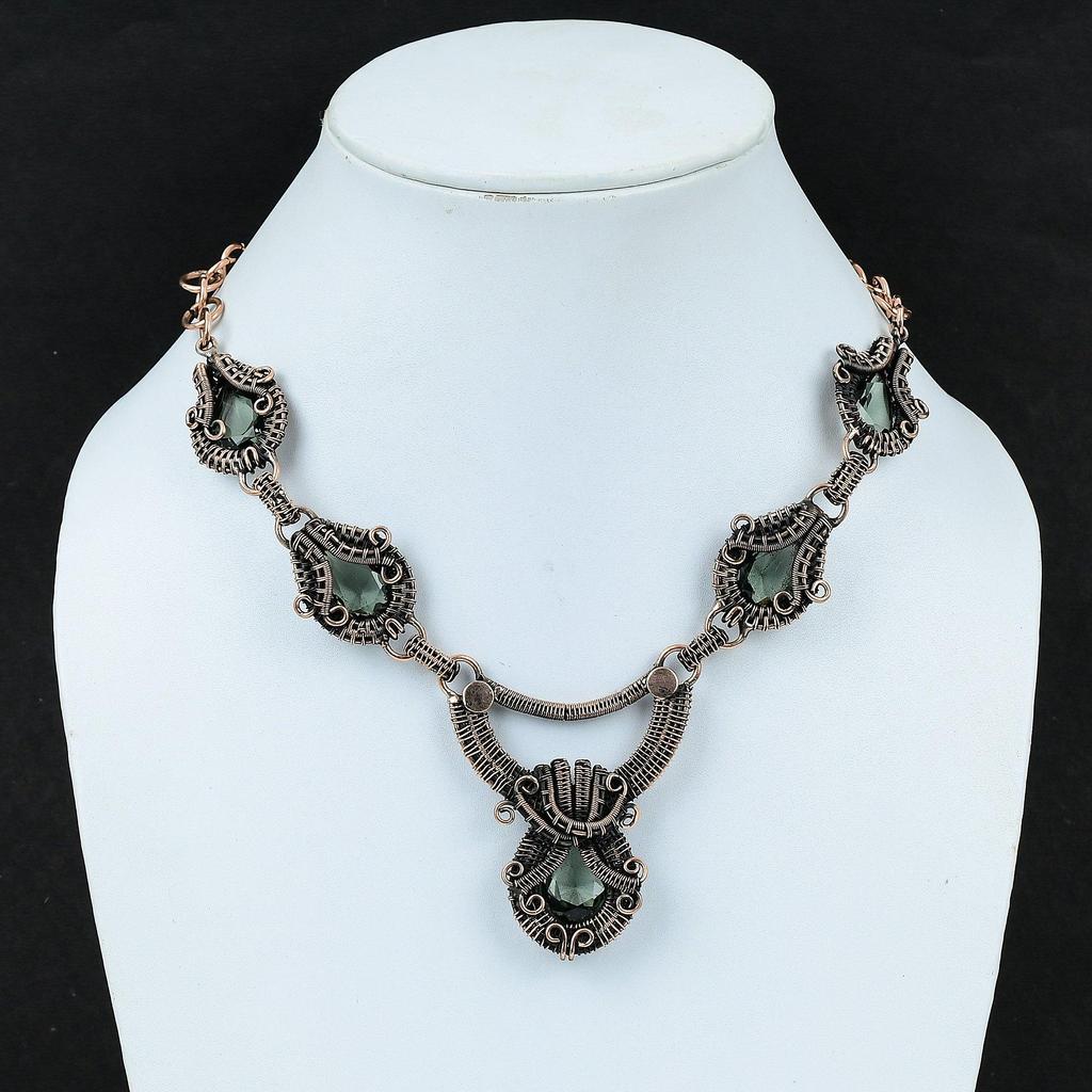 AAA + индиколит турмалин драгоценный камень ручной работы из чистой медной проволоки ювелирное ожерелье для любви