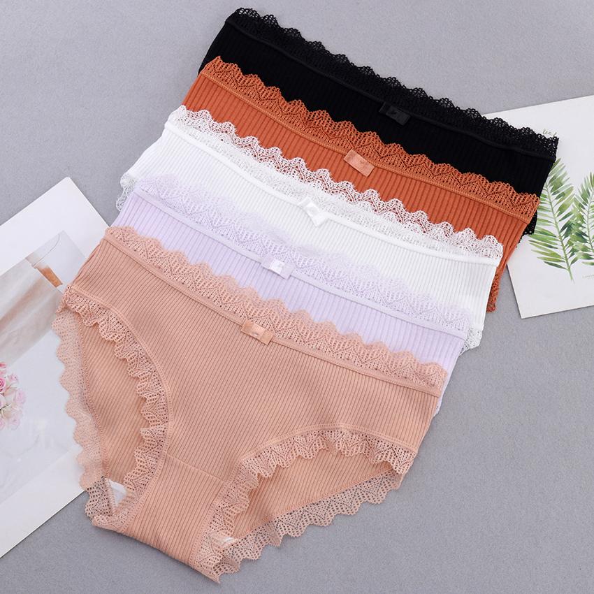1PC Women's Cotton Panties Sexy Lace Lingerie Female Soft Underwear For Girls Ladies Underpants Briefs Woman's Panty