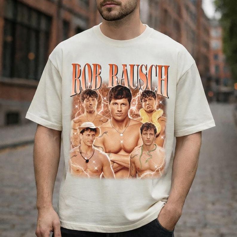 Унисекс футболка Rob Rausch Bootleg, Ретро футболка Rob Rausch, Подарок для фаната Rob Rausch