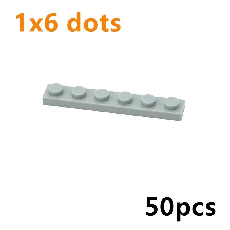 Конструктор DIY 1x6 точек, тонкие фигурки, строительные блоки, 50 шт. Кирпичики размера 1x6 точек, совместимые с 3666. Образовательные творческие игрушки для детей