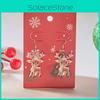 Christmas Deer Acrylic Earrings With Geometric Design For Holiday Party Wear