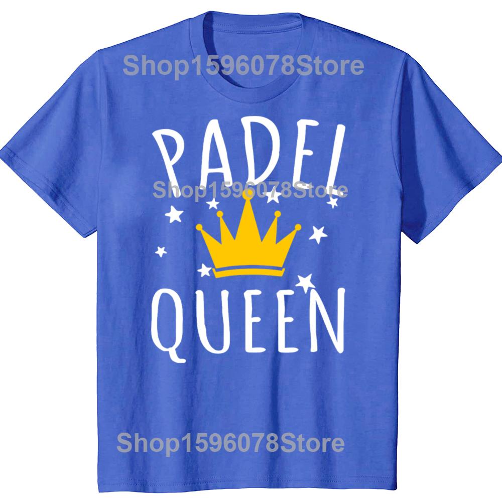 Funny Retro Padel Queen Practice Cotton Tops Fitness T-Shirt Oversized Unisex Tshirt Graphic Tees Men's Clothing Streetwear