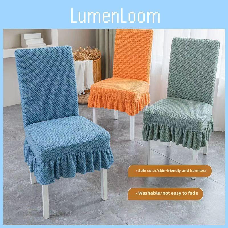 High-quality Polyester Long Grid Jacquard Chair Cover With Elasticity